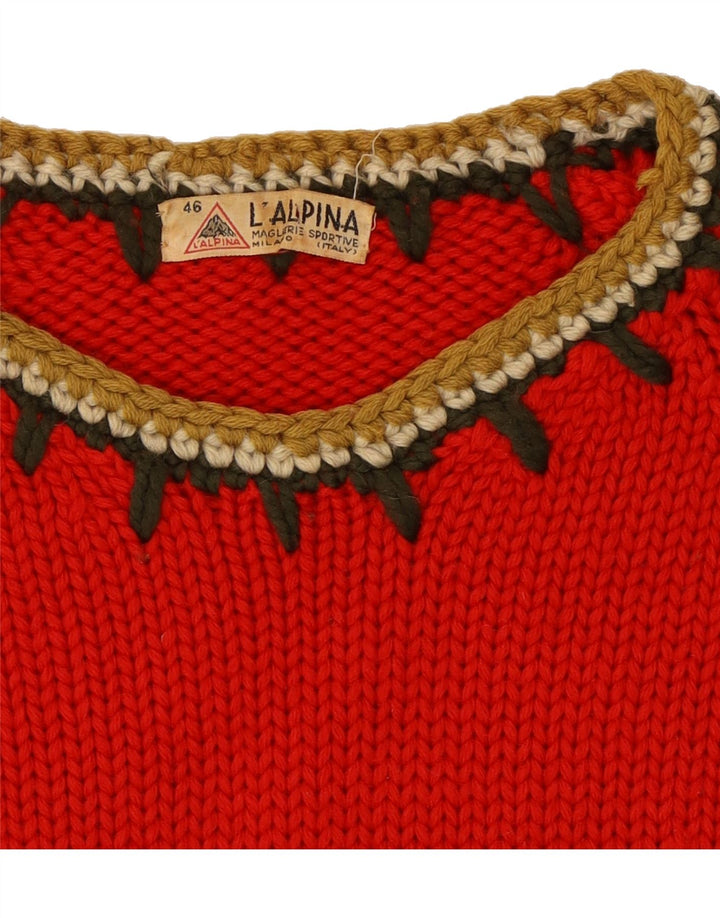 VINTAGE Womens Boat Neck Jumper Sweater IT 46 Large Red Vintage Vintage and Second-Hand Vintage from Messina Hembry 