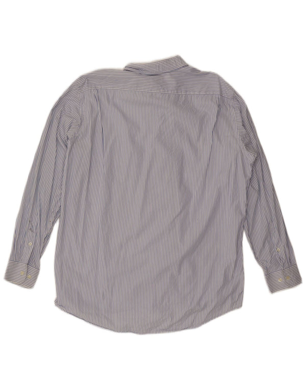 Camisa LACOSTE para hombre talla 42 algodón a rayas azul grande