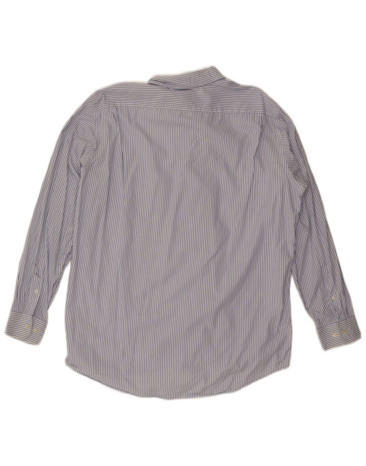 Camisa LACOSTE para hombre talla 42 algodón a rayas azul grande