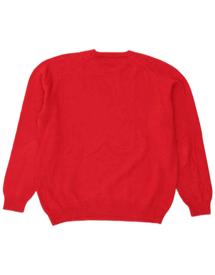 Peter Fitch - Jersey de cuello redondo para hombre, talla grande, algodón rojo