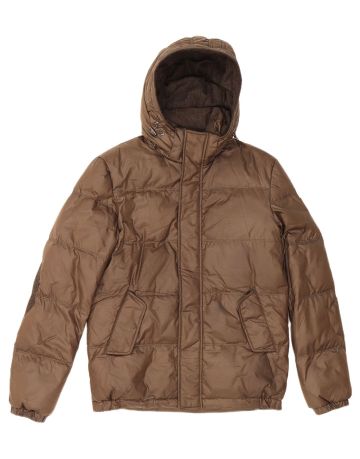 Guess Chaqueta acolchada con capucha para hombre UK 34 XS Marrón Poliéster