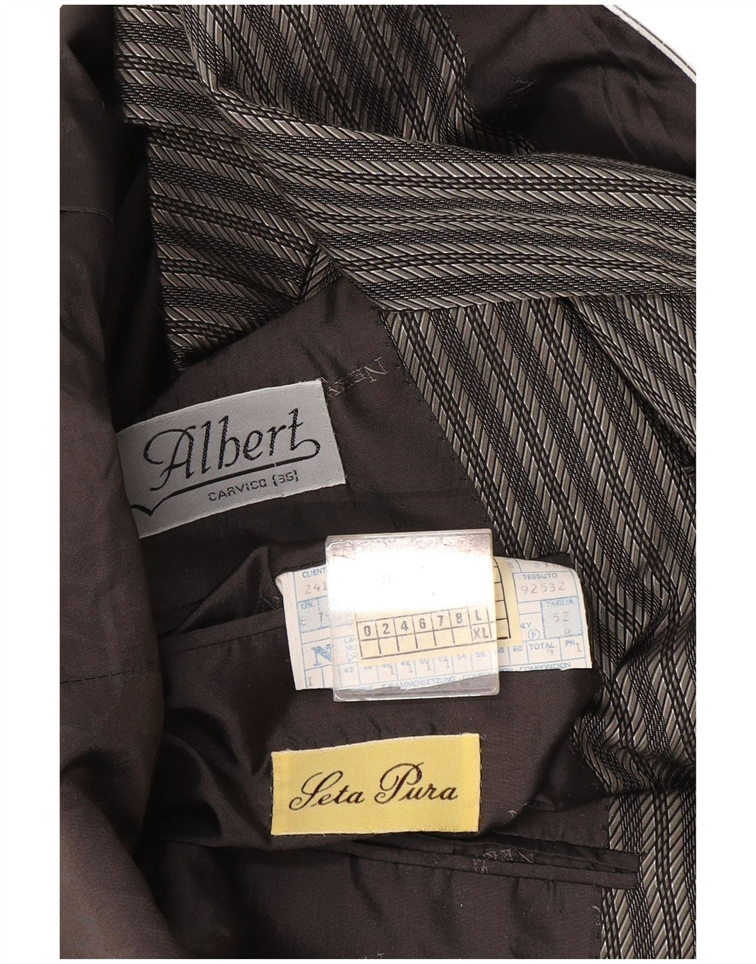 Albert Chaqueta tipo blazer con doble botonadura para hombre IT 52 XL Seda a rayas grises