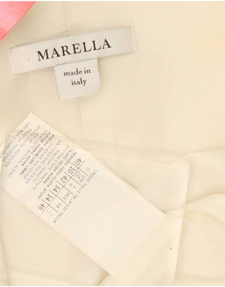 Marella Chaqueta tipo blazer de 1 botón para mujer Reino Unido 44 Triacetato blanco grande
