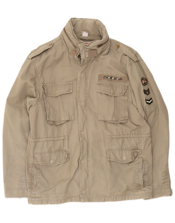 Chaqueta militar con capucha Rainbow para hombre UK 34 XS Algodón caqui