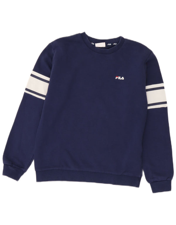 Fila Boys Sweatshirt Jumper 13-14 Years Navy Blue Colourblock Cotton
