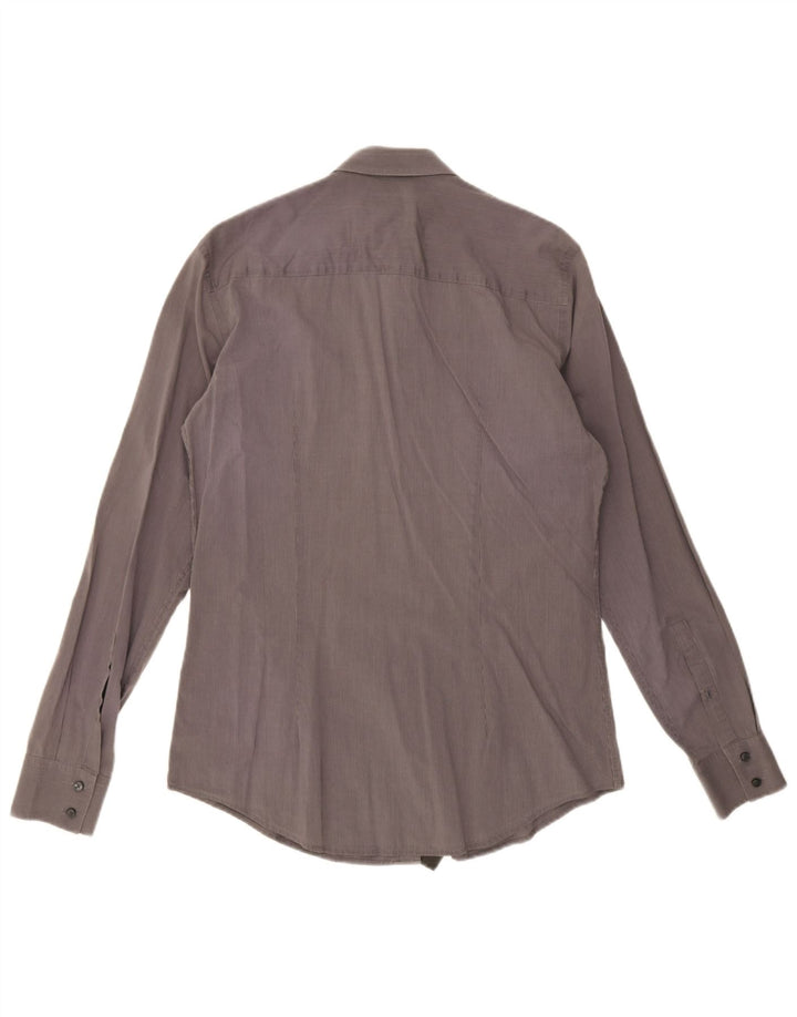 Camisa Calvin Klein Hombre Slim Fit Rayas Gris Medio