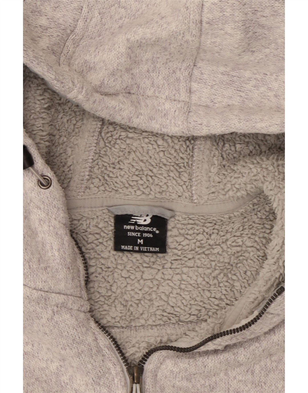 New Balance Sudadera con capucha y cremallera para mujer UK 14 Poliéster gris medio