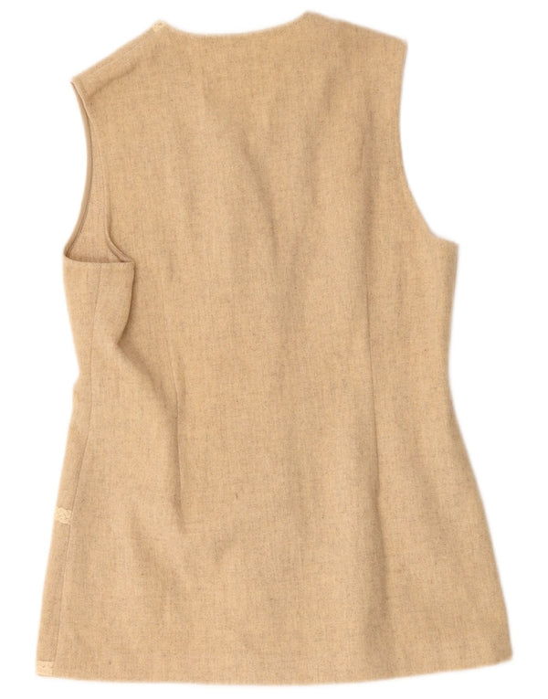 Chaleco vintage para mujer UK 44 Lana beige mediana