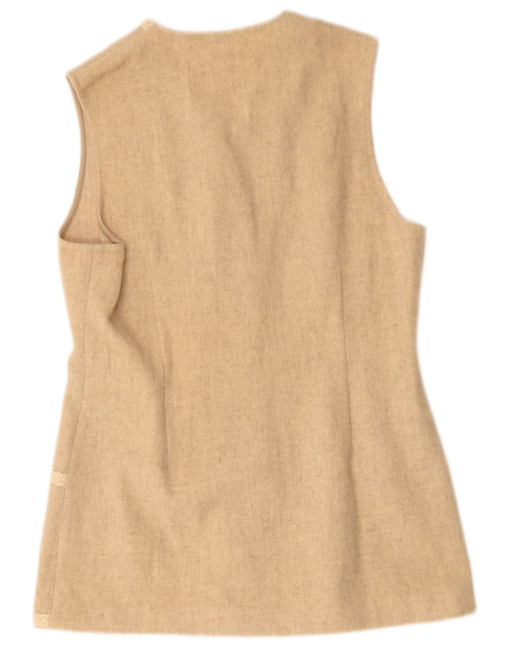 Chaleco vintage para mujer UK 44 Lana beige mediana