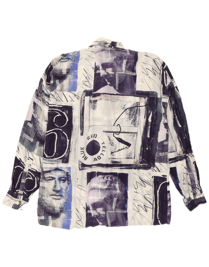 Cocoa - Camisa con estampado abstracto para hombre, color azul grande