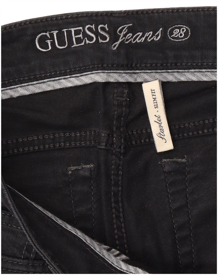 GUESS Vaqueros ajustados Starlet para mujer W28 L28 Negro