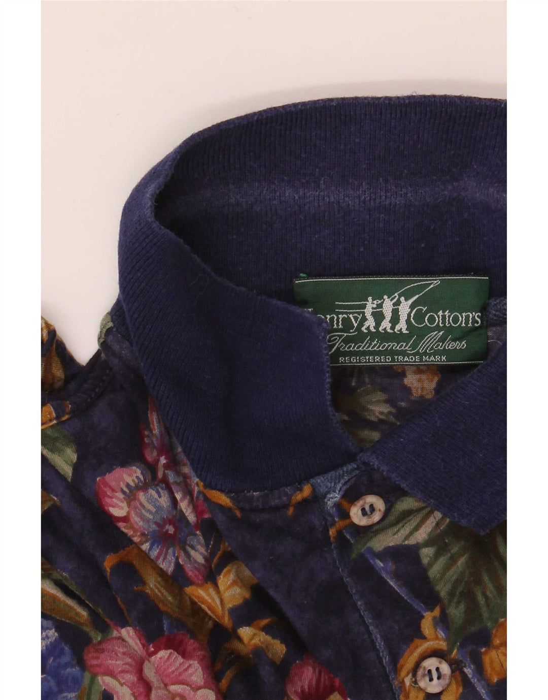 Henry Cottons Polo para hombre mediano azul marino floral