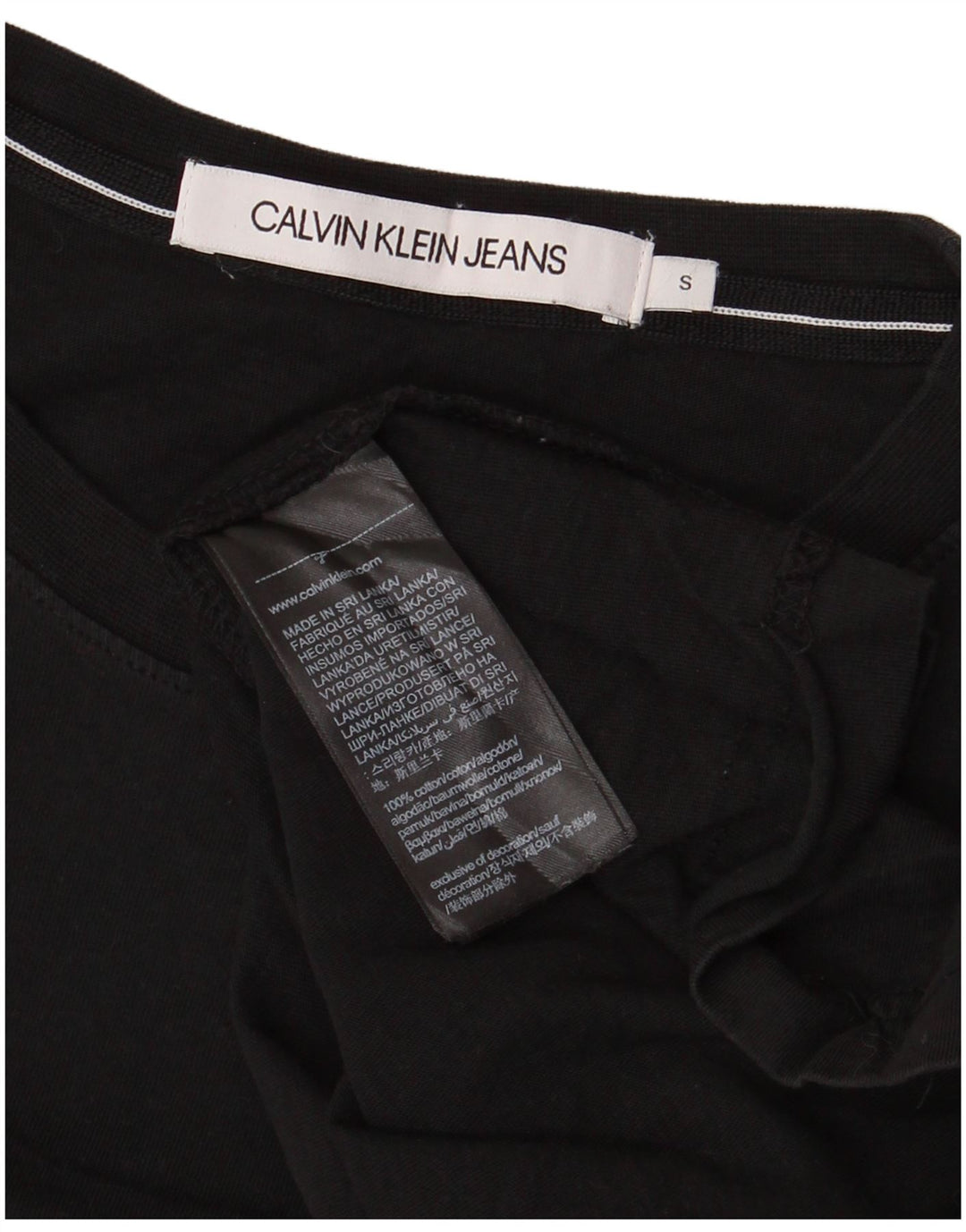 CALVIN KLEIN JEANS Camiseta gráfica para hombre Top Small Black Cotton