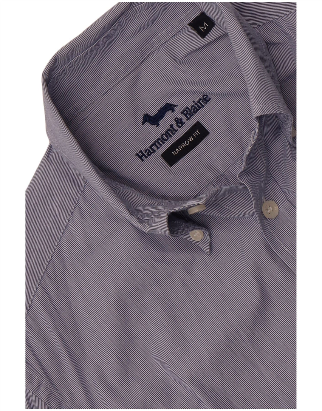 Camisa Harmont & Blaine Hombre De Corte Estrecho A Rayas Azul Medio