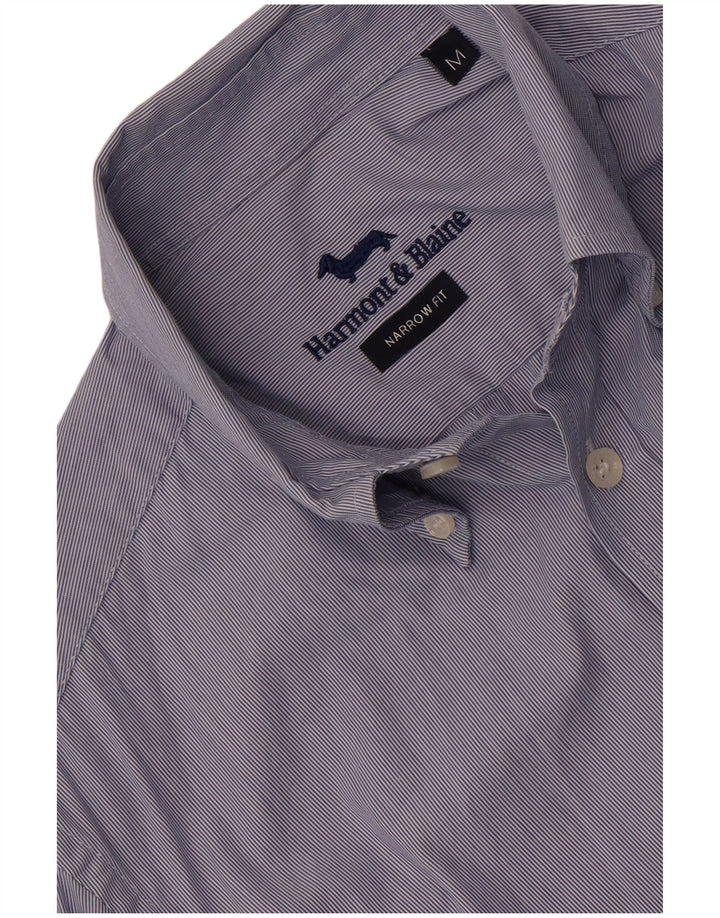 Camisa Harmont & Blaine Hombre De Corte Estrecho A Rayas Azul Medio