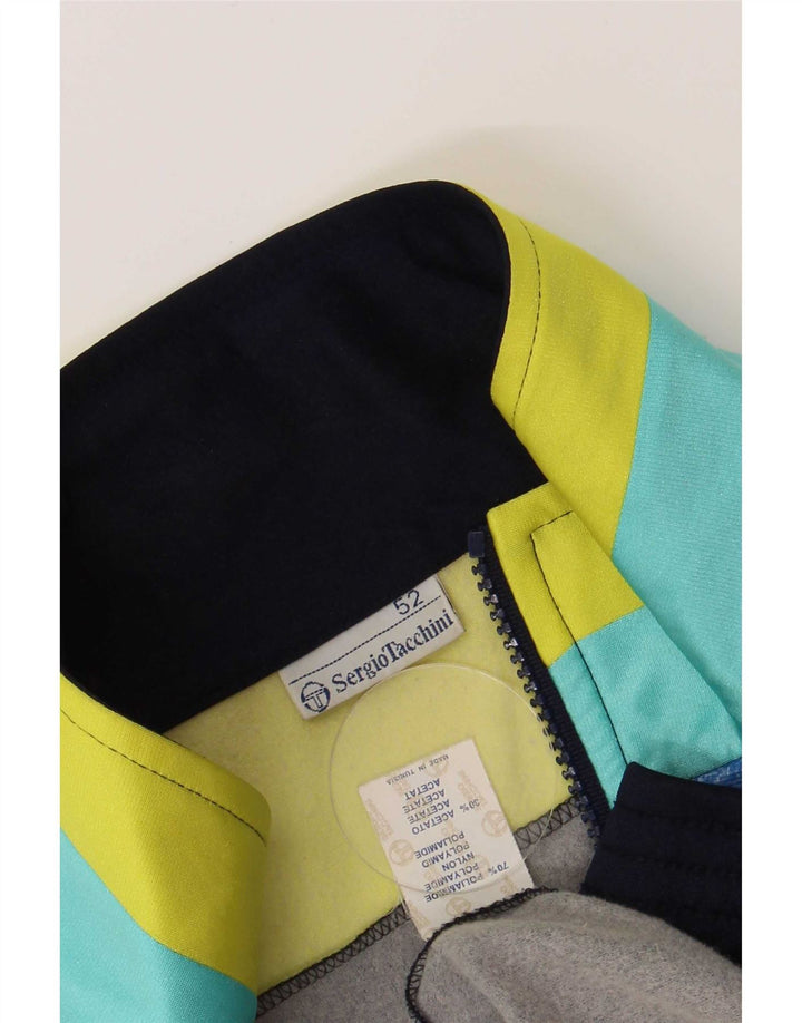 Sergio Tacchini - Chaqueta de chándal para hombre IT 52 grande azul marino retro