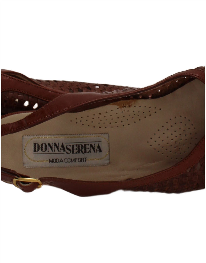 Donna Serena Sandalias de cuero para mujer Talla UK 2.5 Cuero marrón