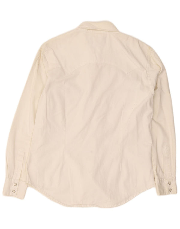 Lee Camisa Vaquera para Mujer UK 46 Grande Algodón Blanco