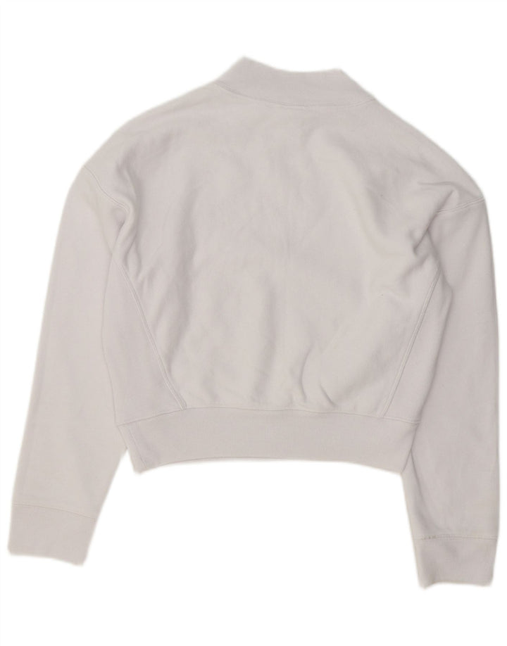 Champion Sudadera Corta para Mujer Jersey UK 14 Mediano Algodón Blanco