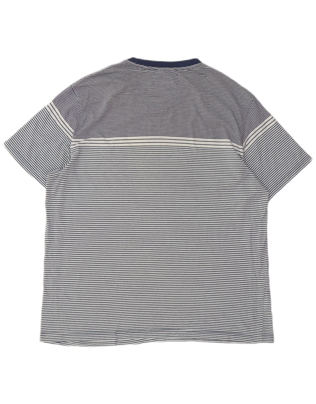 PENGUIN Camiseta alta para hombre Top XL Algodón a rayas azul marino