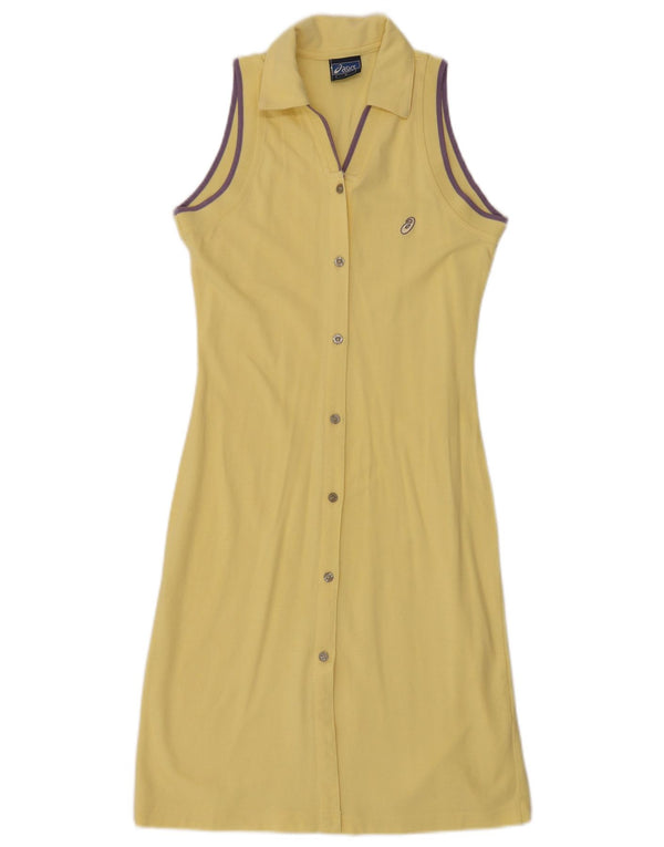 Asics Vestido camisero sin mangas para mujer UK 8 Small Amarillo