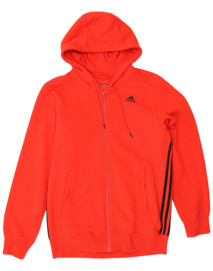 Adidas Hombre Zip Sudadera Con Capucha Suéter Medio Rojo Algodón
