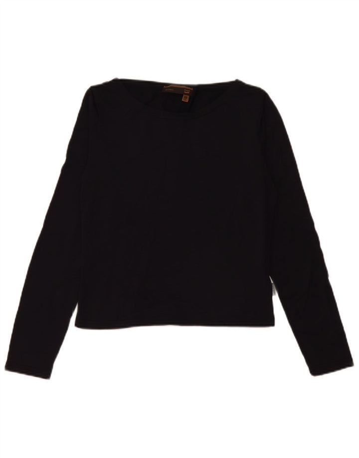 Gas - Top corto para mujer, manga larga, talla 40, talla pequeña, poliamida negra