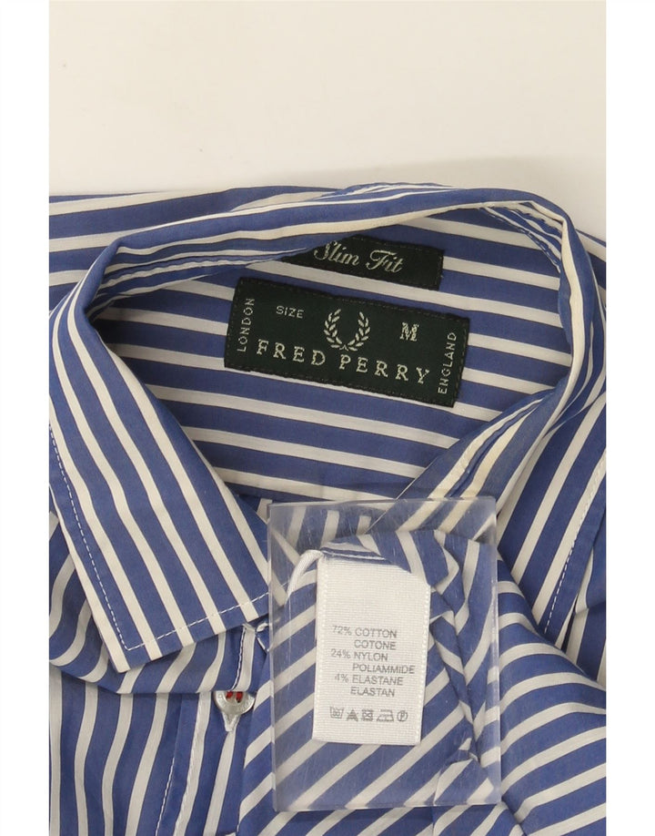 Camisa Fred Perry Hombre Slim Fit De Algodón A Rayas Azul Medio