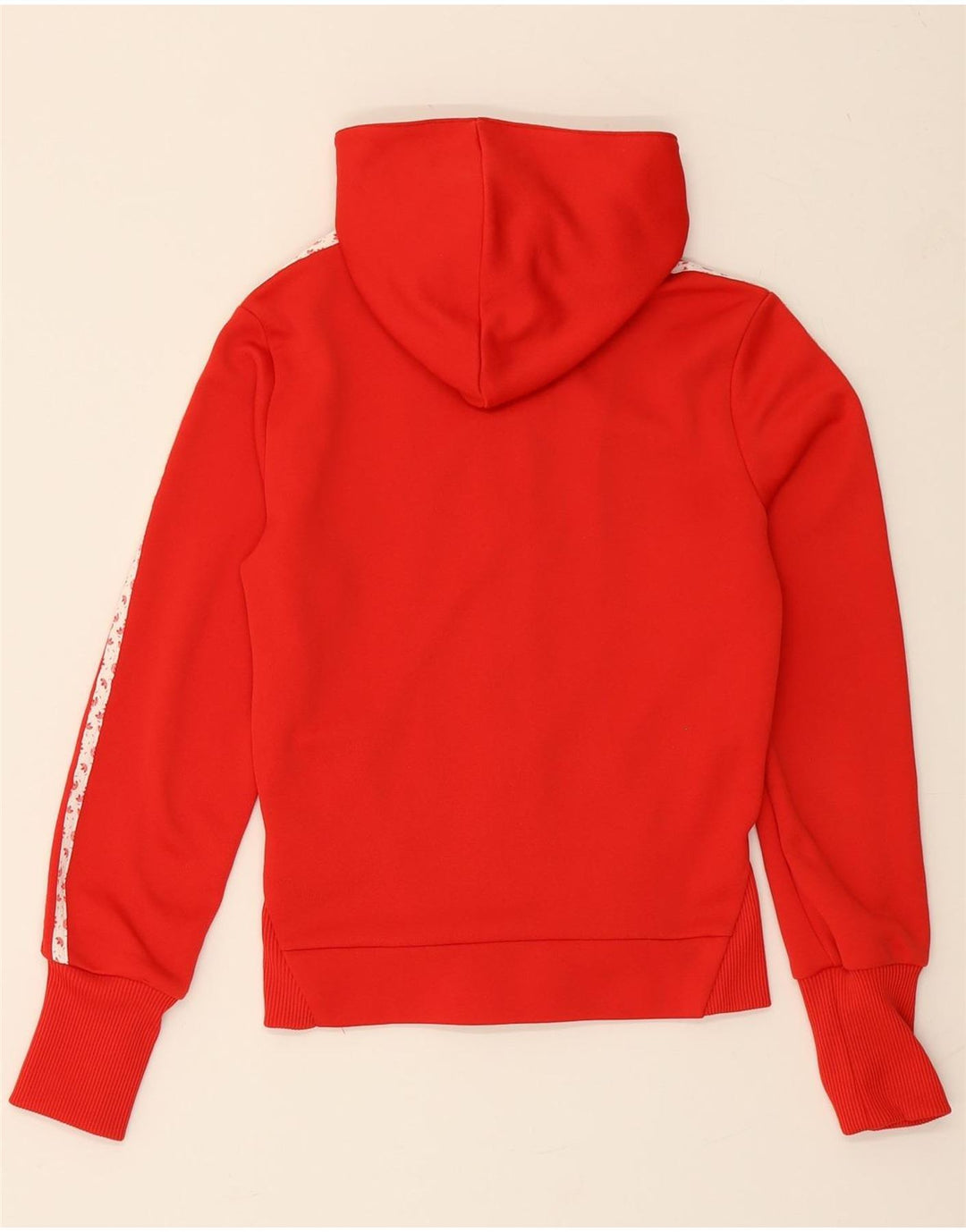 ADIDAS Womens Graphic Zip Hoodie Sweater IT 34 2XS Red Polyester Vintage Adidas and Second-Hand Adidas from Messina Hembry 