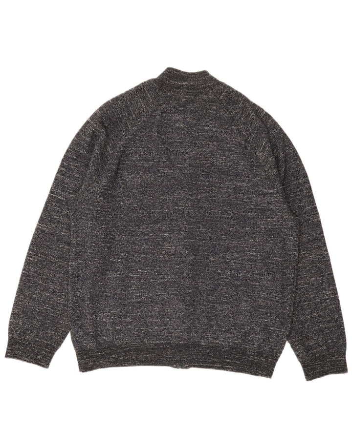 MARKS & SPENCER Suéter tipo cárdigan para hombre XL Poliéster moteado gris
