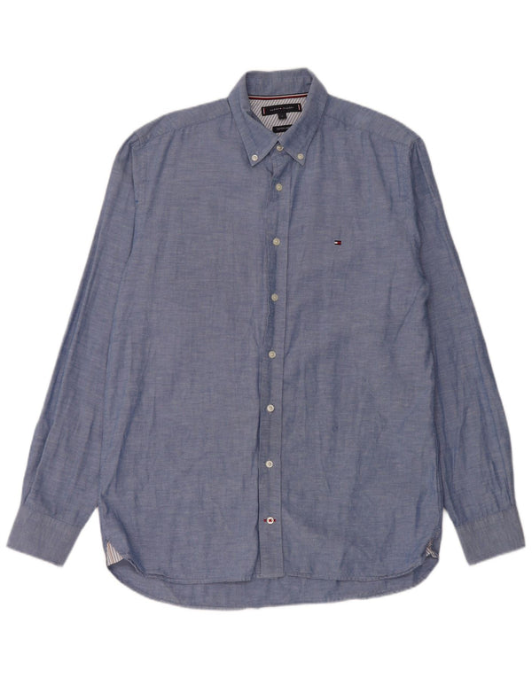 Camisa Tommy Hilfiger Hombre Azul Medio Algodón