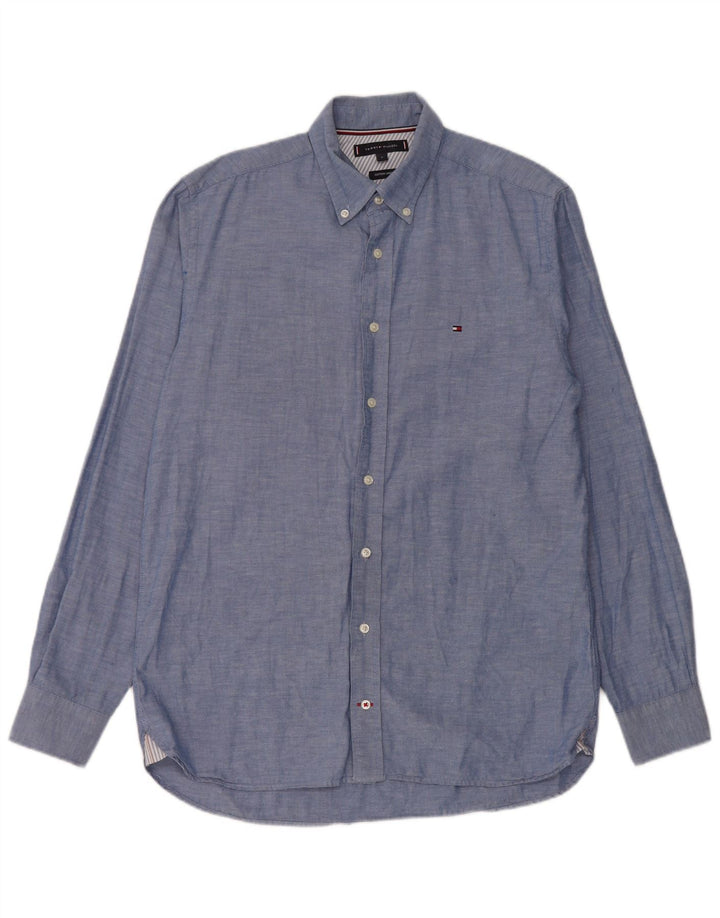 Camisa Tommy Hilfiger Hombre Azul Medio Algodón