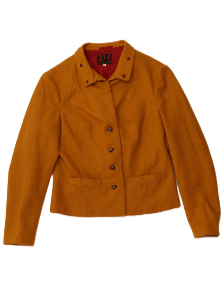 VINTAGE Chaqueta Blazer de 4 Botones para Mujer IT 38 XS Algodón Amarillo