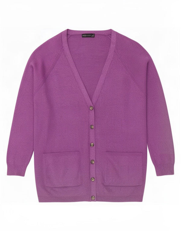 Marks & Spencer - Cárdigan para mujer, talla 40, talla XL, viscosa moteada en color morado