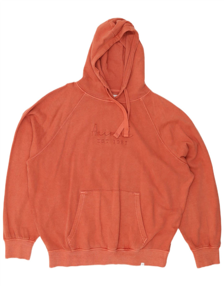 ANIMAL Jersey con capucha de gran tamaño con gráfico para mujer UK 40 Grande Algodón rosa