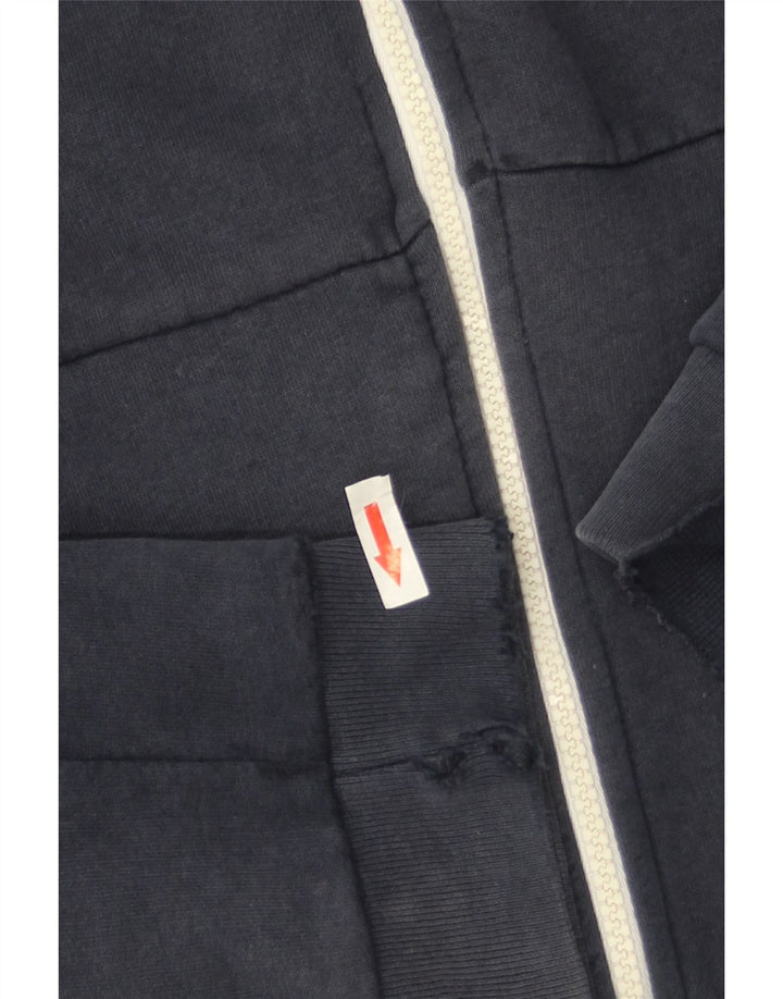 Zara Hombre Sudadera Con Capucha Y Cremallera Suéter Mediano Azul Marino Algodón