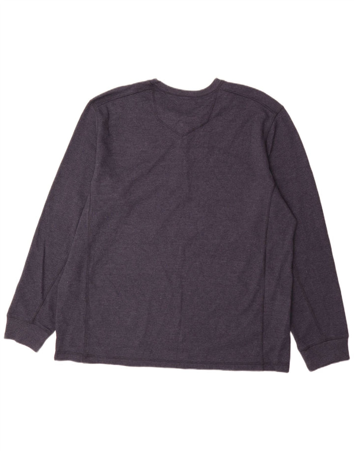 Eddie Bauer - Camiseta de manga larga para hombre, talla 2XL, algodón azul marino