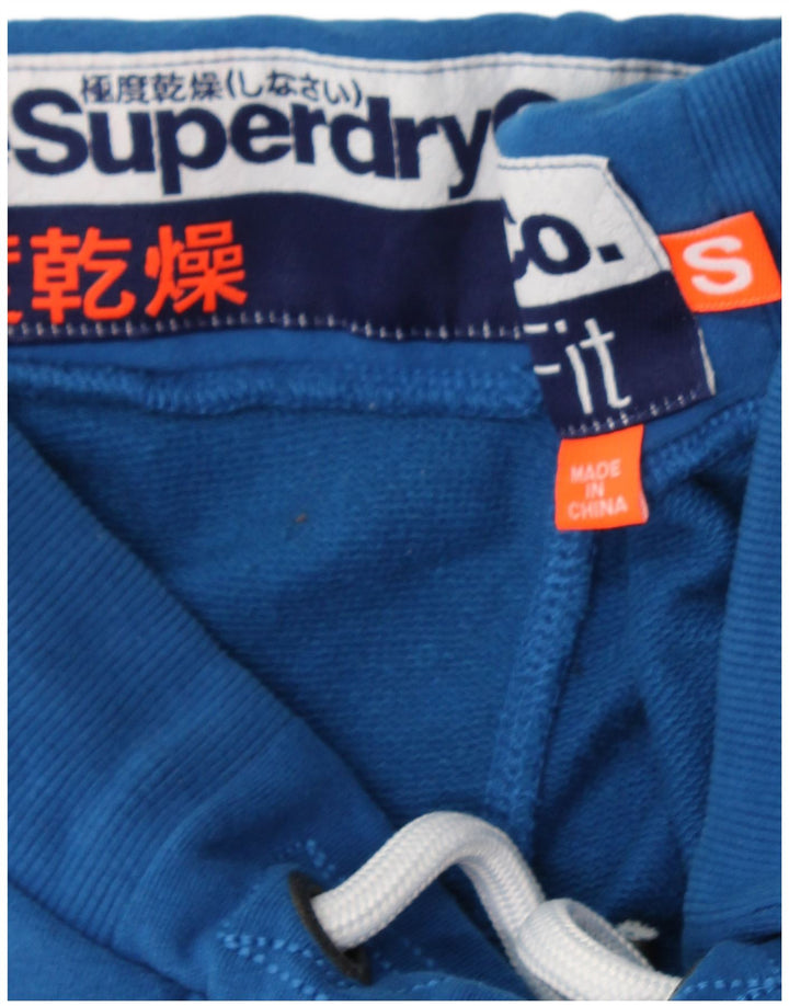 SUPERDRY Shorts deportivos para hombre Small Blue Cotton