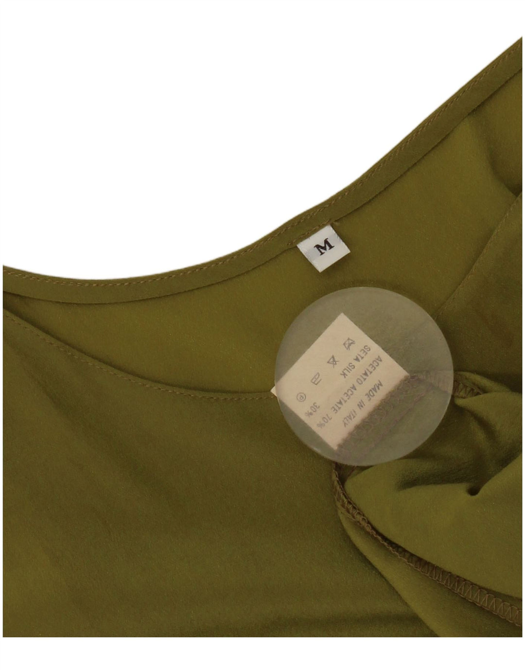Vintage mujer chaleco top Reino Unido 14 acetato verde medio