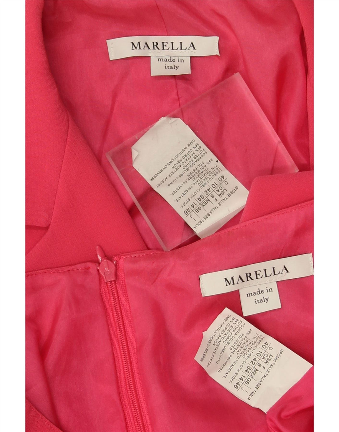 Marella Conjunto de 2 piezas con 1 botón para mujer, Reino Unido 44, triacetato rosa grande