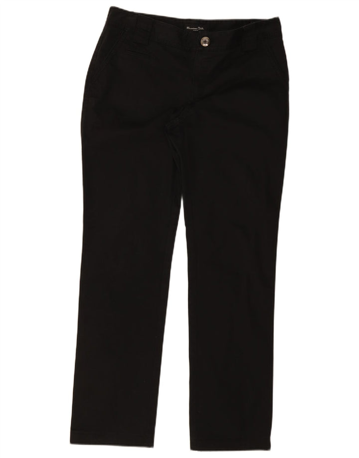 Massimo Dutti Pantalón Chino Recto Mujer EU 40 Medium W30 L30 Negro