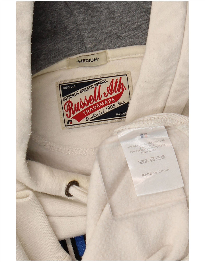 RUSSELL ATHLETIC Jersey con capucha gráfica para hombre Algodón blanco mediano