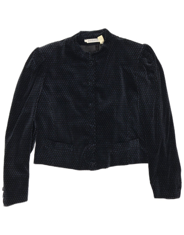 Cacharel Chaqueta tipo blazer corta de 6 botones para mujer US 10 Grande Azul marino Lunares