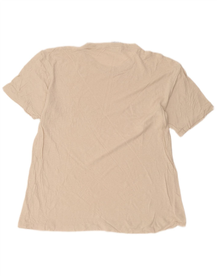 Zara Hombre Camiseta Top Lino Beige Medio