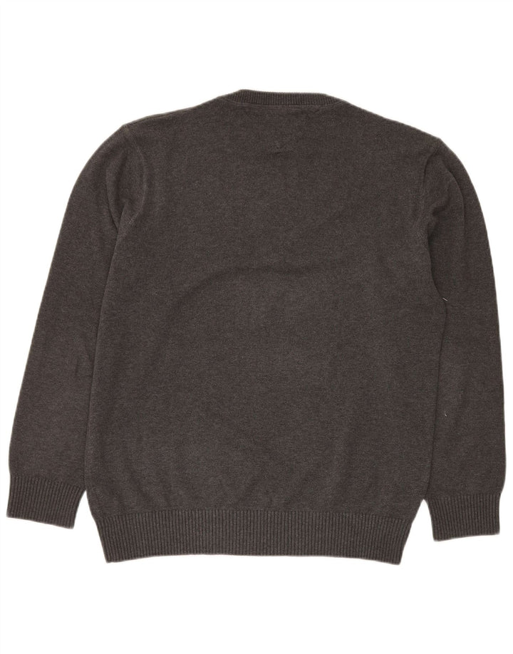TOMMY HILFIGER Jersey con cuello redondo para hombre, talla grande, algodón gris