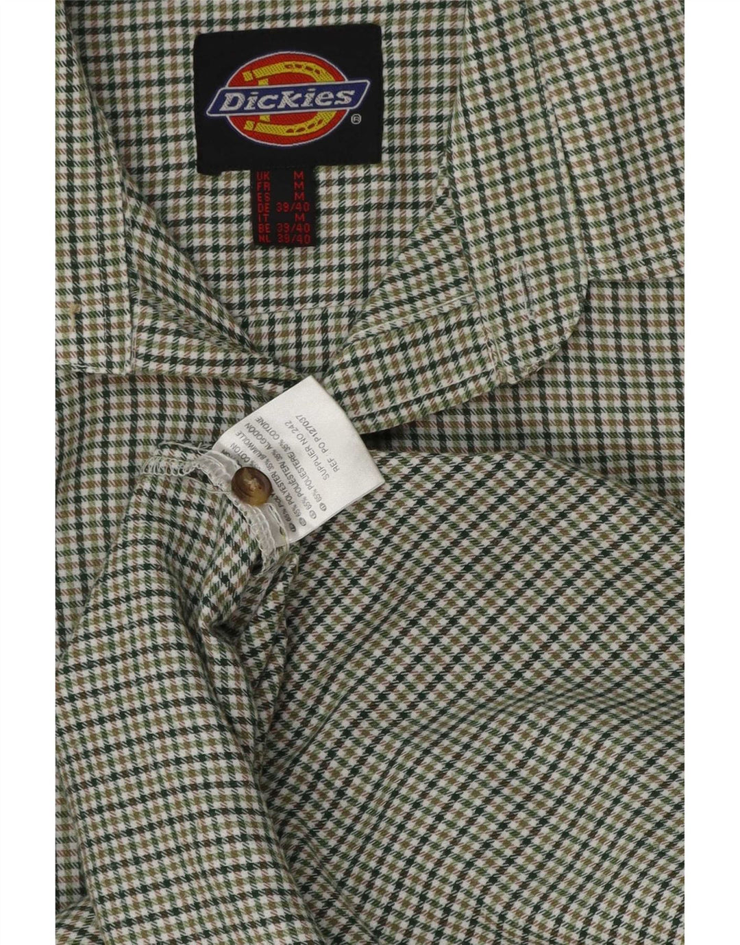 Camisa Dickies Hombre Poliéster Pata De Gallo Verde Medio