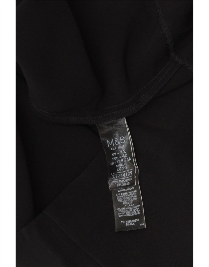 Marks & Spencer Falda lápiz para mujer UK 12 Medium W30 Poliéster negro