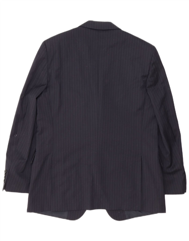 Biagiotti Uomo Chaqueta tipo blazer de 3 botones para hombre IT 52 XL Azul marino a rayas diplomáticas
