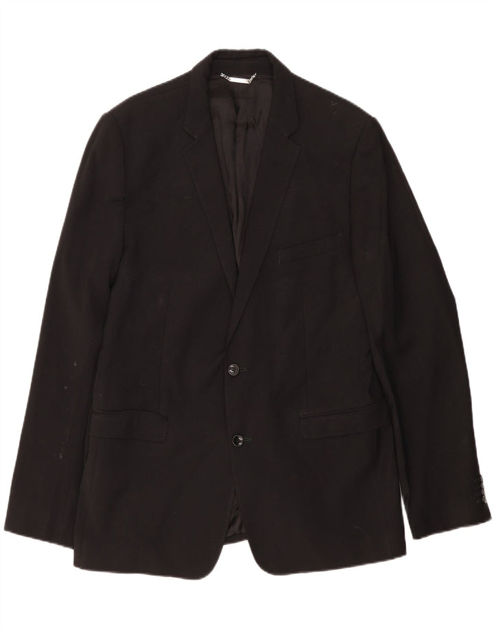 Dolce & Gabbana Chaqueta tipo blazer ajustada con 2 botones para hombre IT 54 2XL Lana negra