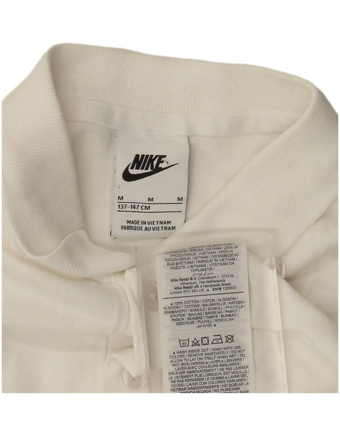 Nike Polo para niño 10-11 años Mediano Blanco Algodón